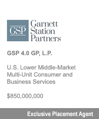 Transaction: Garnett Station Partners, GSP 4.0 GP, L.P., U.S. Lower Middle-Market Multi-Unit Consumer and Business Services, $850,000,000. Exclusive Placement Agent.