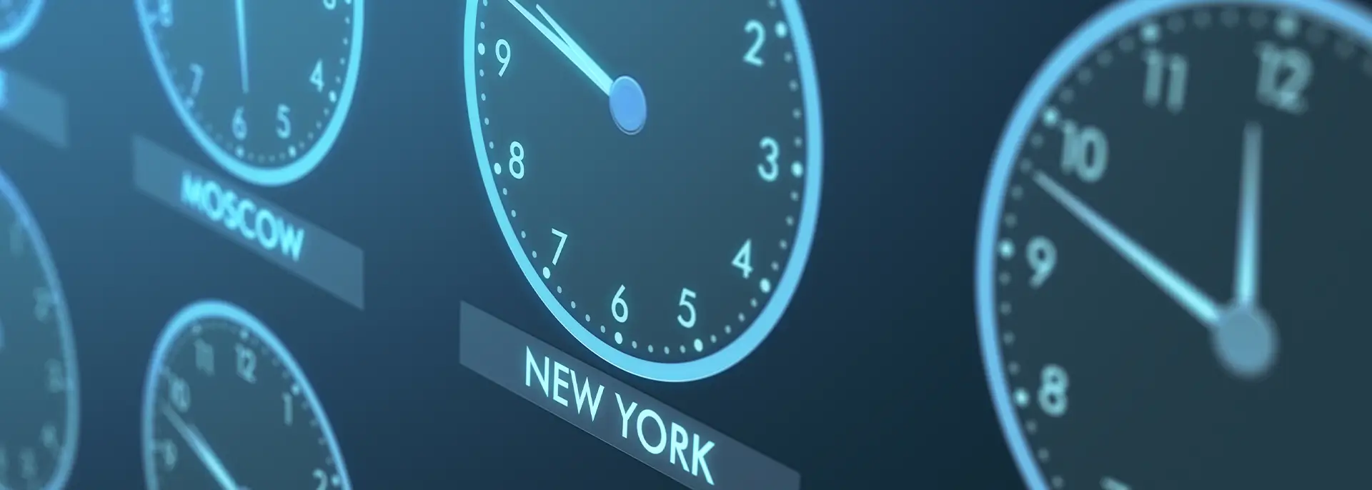 Clocks with major cities