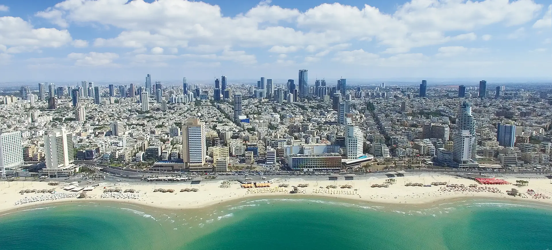 Tel Aviv's shoreline during the day