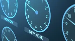 Clocks with major cities