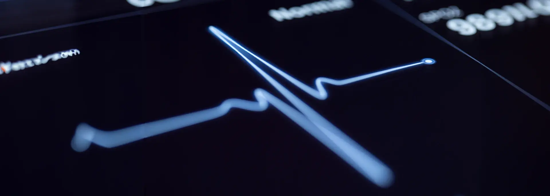 Close up of a heartbeat on a machine