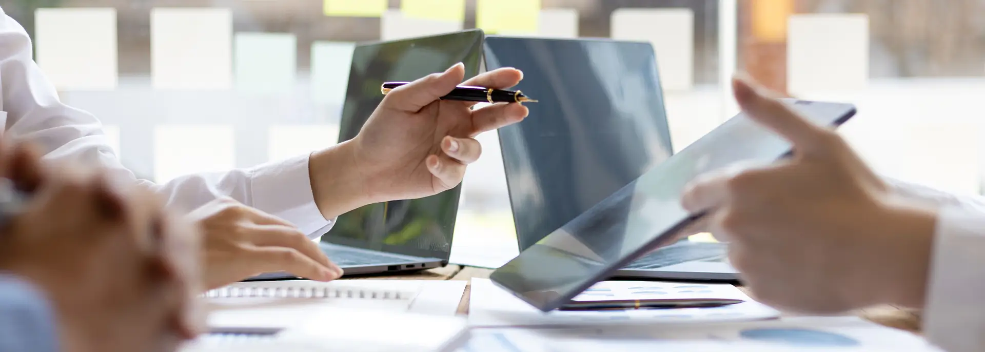 Business meeting with ipad