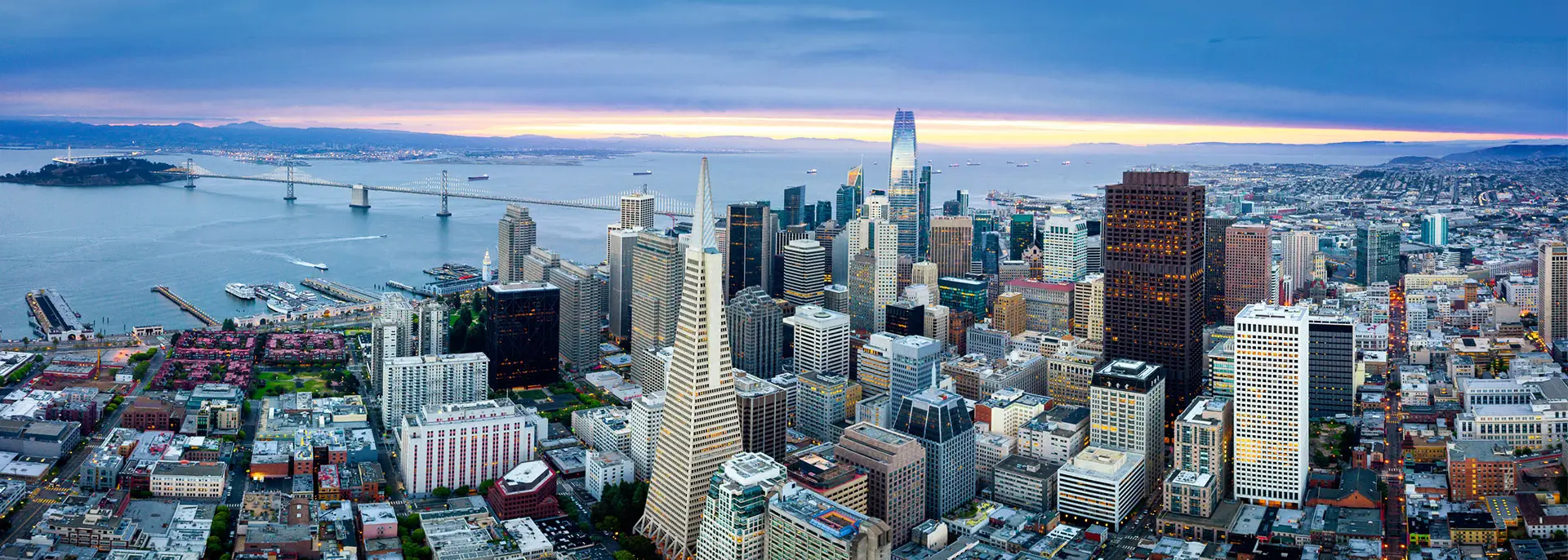 Aerial view of San Francisco Financial District