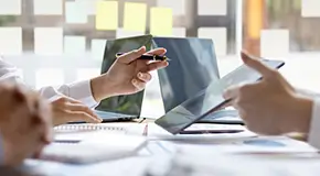 Business meeting with ipad