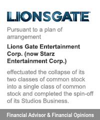 Transaction: Lions Gate Entertainment - Starz Entertainment