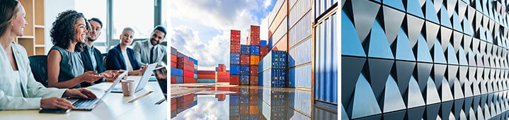 A collage of Asset and Structured Finance-related images