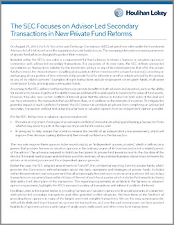 The SEC Focuses on Advisor-Led Secondary Transactions in New Private Fund Reforms - Download