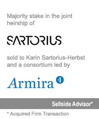Transaction: Prior to Its Acquisition by Houlihan Lokey, GCA Advised Sartorius