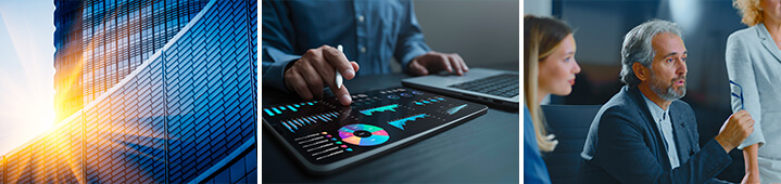 A collage of Market Advisory-related images