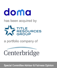 Transaction: Doma - Title Resources - Centerbridge - SCA FO