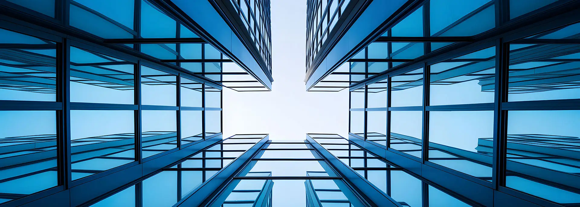 Glass panes with sky