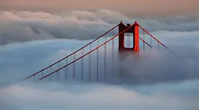 SF Bridge with clouds